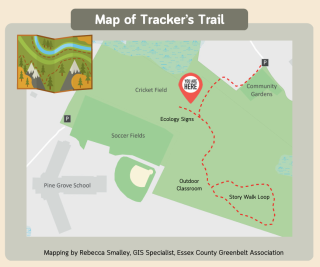 Trail map of Tracker's Trail in Rowley, MA
