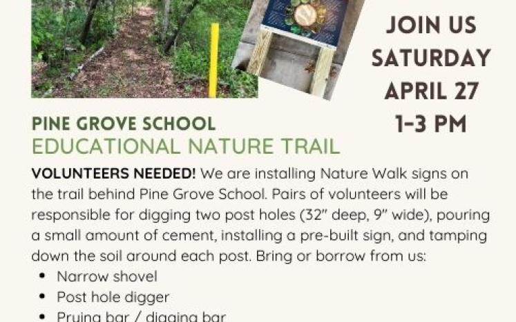 Volunteers Needed for Ecology Sign Installation on Nature Trail